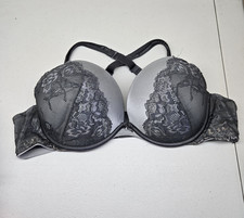 Torrid Women Bra 40D Gray Floral Adjustable Straps Underwired Lace Convertible