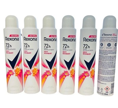 Rexona Sexy Bouquet Women Deodorant Antiperspirant 72H Alcohol 0% 200 Ml 6 Pack