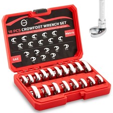 38 Drive Crowfoot Wrench Set 18-piece Cr-v Steel Flare Nut Wrench Set 6 Point 38 Drive Crowfoot Wrench Set 18-piece Cr-v Steel Flare Nut Wrench Set 6 Point