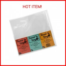 Invest In Vinyl 100 Clear Plastic Protective LP Outer Sleeves 3 Mil. Vinyl Recor