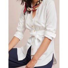 Anthropologie Maeve Button Down Tie Waist Top...