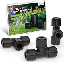 16 Pack 1 4 Quick Connect Drip Irrigation Tee Fittings for 1 4 Inch Irrigation