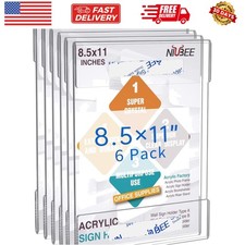 8.5x11 Clear Acrylic Plexi Sign Holders with Double Sided Adhesive Tape, Wall...