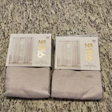 No 918 curtains 54" W x 84" Length Ivory one rod pocket panel linen blend nwt