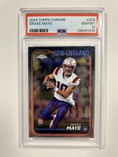 2024 Topps Chrome Drake Maye RC PSA 10 Rookie New England Patriots Gem Mint