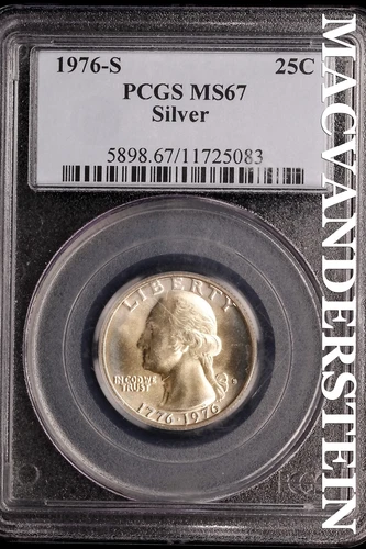 1976-S Washington Quarter - PCGS MS67 Silver - Scarce  No Reserve  #SLK818