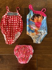 Baby Girl/Infant Swimsuit Sets. 2 Swimsuits  1 Swim Diaper Size 12 Month