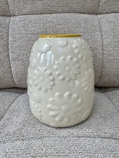 NEXT Cream Daisy Flower Embossed Ceramic Vase - Brand New