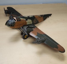 Vintage 1950  s Marx Tin Litho Windup Camouflage Airplane Toy Missing Tail Nice c