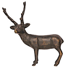 Deer Figure Antique Style Handmade Brass Elk Buck Figure Home Décor Showpiece