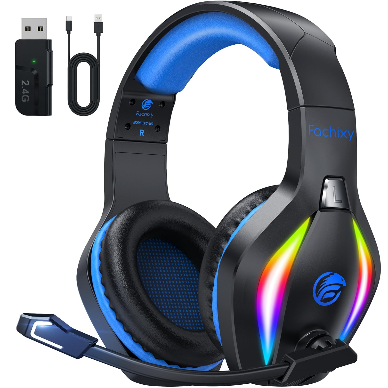 Casque de jeu sans fil FC100 micro 2.4G compatible PC PS5 PS4 Switch