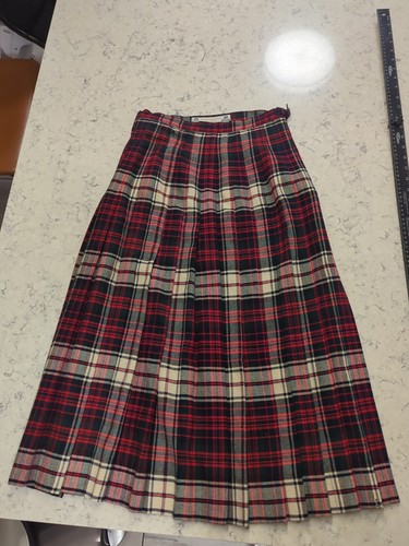 VTG Kinloch Anderson Weavers Kilt Mens Red Plaid Wool Pleated Belted Scotland