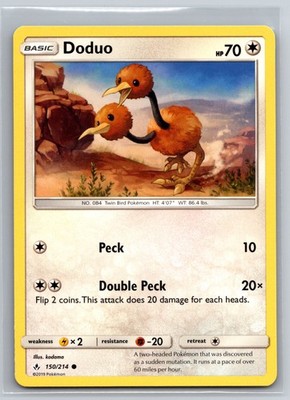 doduo pokemon card Doduo 150/214 Unbroken Bonds Colorless Basic Twin Bird Double Peck Pokemon  TCG