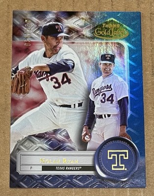 Nolan Ryan 2022 Topps Gold Label Blue Parallel SP #034/150 JERSEY # 1/1 Rangers