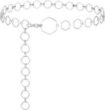 Gold Silver Waist Chain Belt for Women,Fashion Metal Adjustable Chain Belts for