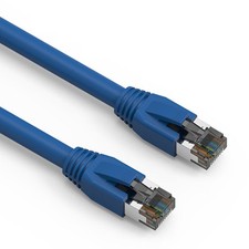 50Ft CAT8 S/FTP Ethernet Network Cable Blue 24AWG