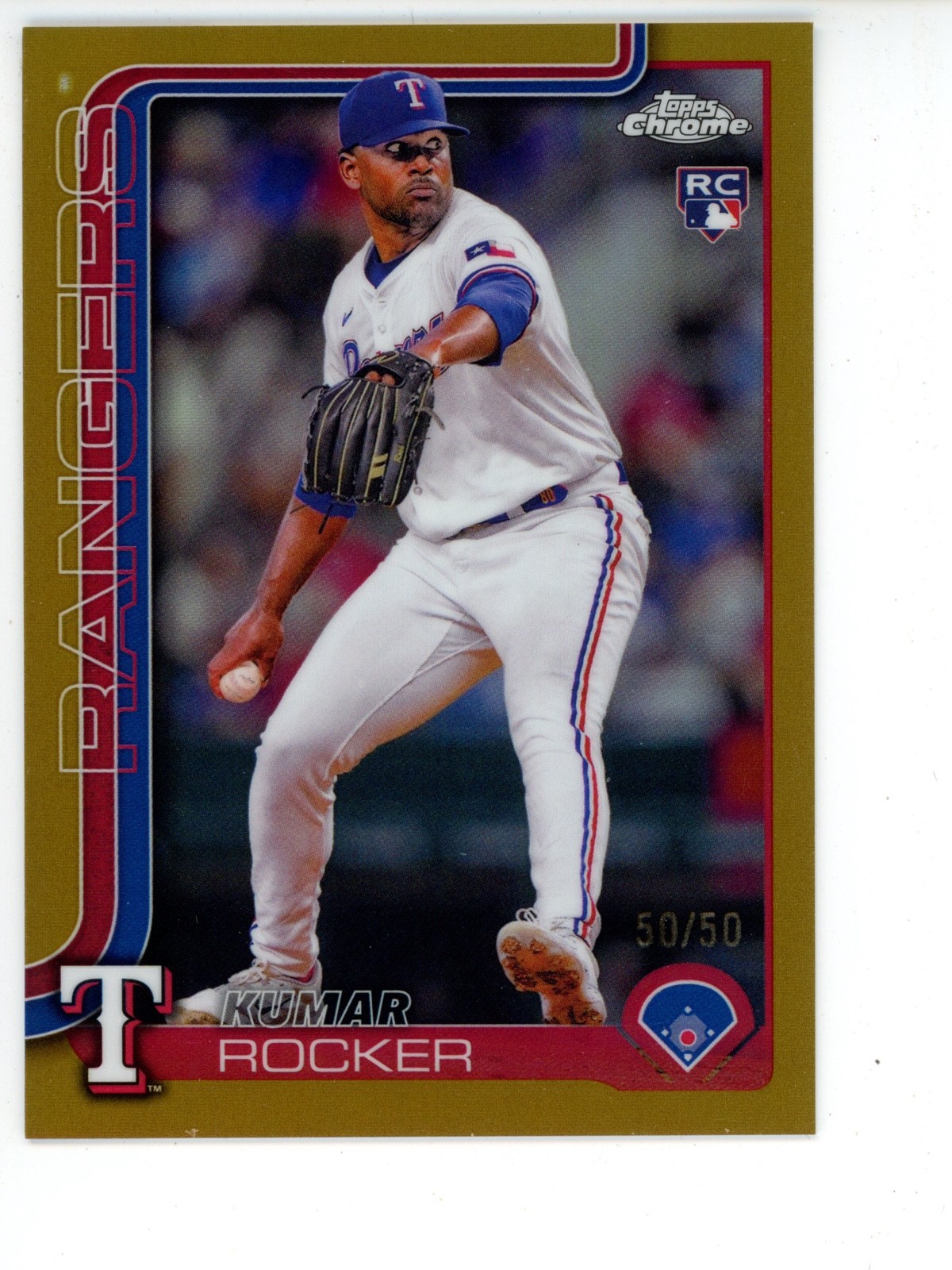 2025 Topps Chrome - Kumar Rocker #73 Gold Refractor /50 (RC)