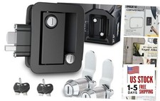 RV Door Lock Set, for 3 Pack of Door Latch  7/8" Combo BLACK  CHROME