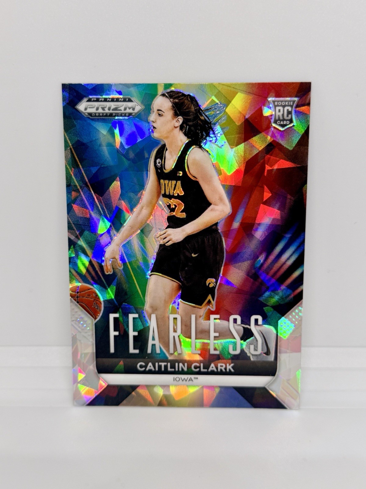 2024 Prizm Draft CAITLIN CLARK Rookie Fearless Cracked Ice Iowa RC #24