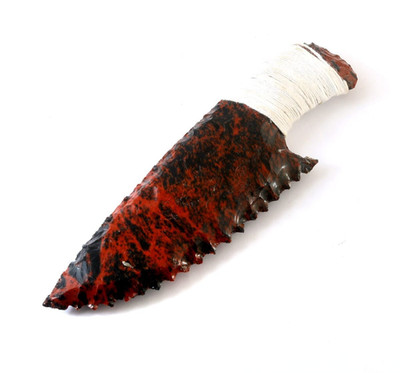 6  Mehogany Crystal Knife Handcrafted Viking Style Dagger with White Thread
