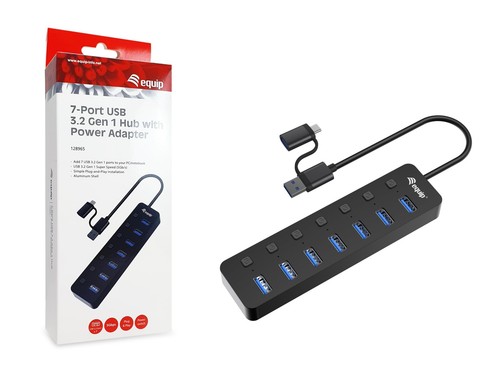 Hub USB 2 Hi-Speed a 4 porte portabile con presa per alimentazione