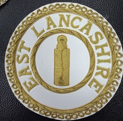 East Lancashire Craft Past Provincial Junior Grand Warden Kleid Schürze Abzeichen