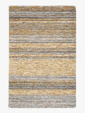 John Lewis Scandi Sketch Stripe Rectangular Wool Rug Saffron 300x200cm [Marked]