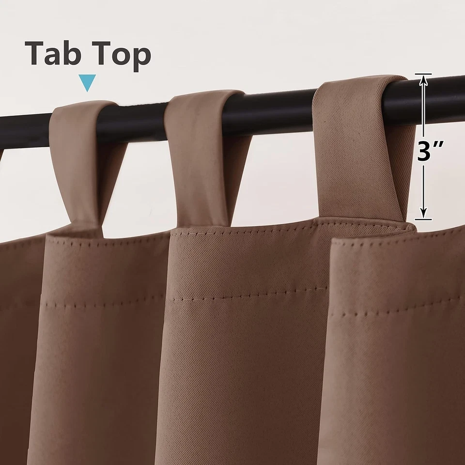 Privacy Screen Porch Curtains - 100" Wide x 108" Long, Mocha - Image 4 of 4