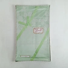 ROSS Glenariff Ireland Green Damask Linen Tablecloth  45 x 45"  Vintage