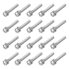 20Pcs M5 x 35mm 304 Stainless Steel Phillips Pan Head Machine Screws Bolts