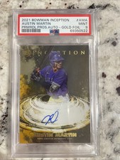 Austin Martin 2021 Bowman Inception Primordial Prospects Auto Gold Foil /50 PSA9