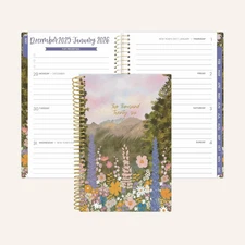 bloom daily planners 2026 Soft Cover Planner, 4" x 6", Wildflower Mountainside