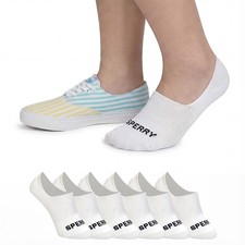 Sperry Women's 6-Pack Arch Hugger Liner Socks   No Show, Non-Slip, Cushion