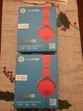 2X-JLab JBuddies Studio Wired Headphones - Orange/ Green Brand New 