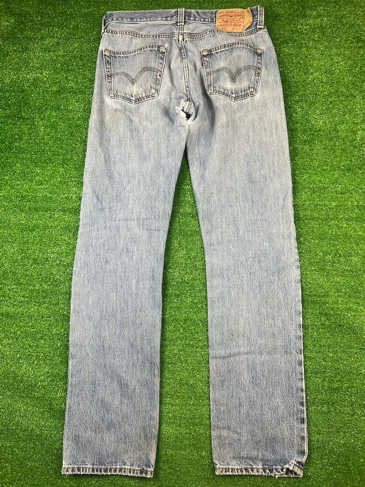 Custom Levis 501 Patchwork Jeans 33x36 Straight L… - image 12