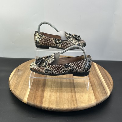 Moda in Pelle Damen-Loafer UK-Größe 3 mehrfarbig Leder Quasten Slipper