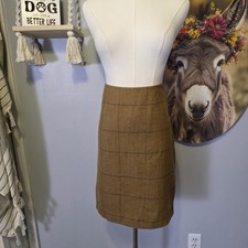 Ralph Lauren Purple Label Careen Tweed Skirt Size 4 Window Plaid Silk Linen 990