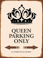 Holzschild 40X30 Cm Queen Parking Only Korona Deko Geschenk Holz Schild