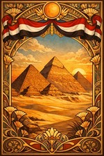     Egyptian Pyramids Art Print - 24x36  - Premium Matte Paper 200gsm