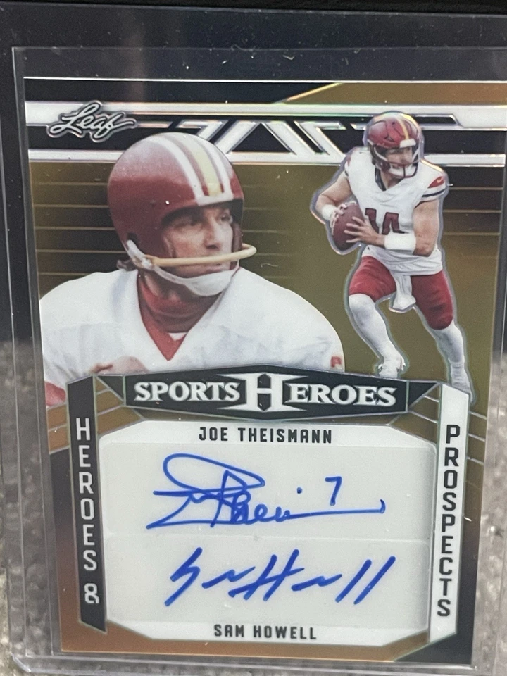 24 Leaf Sport Heroes/Prospects Joe Theismann/Sam Howell Auto RARE GOLD 1/1 HP-3 - Image 2 of 4