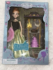 Disney Store Frozen Anna 11-12” Deluxe Singing Doll Set Swing Accessories Return