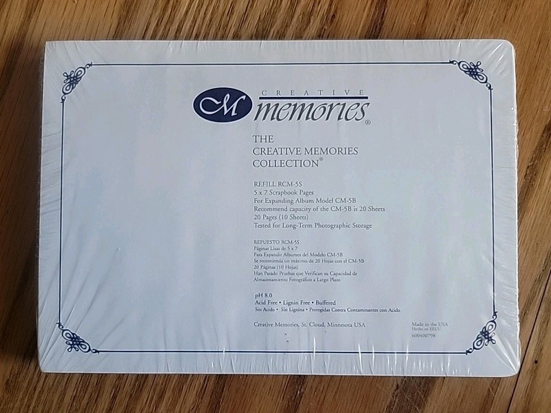 Creative Memories 5"x7" White Scrapbook Pages Refill 10 Sheets RCM-55