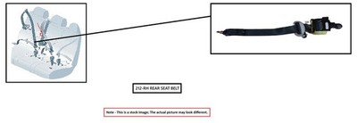 RIGHT REAR SEAT BELT OEM 2020 KIA SEDONA 89880A9500DAA
