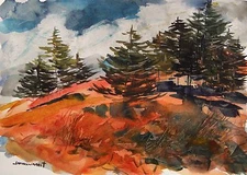 TREE Landscape  ORIGINAL WATERCOLOR  Painting John Williams  JMW Impressionism