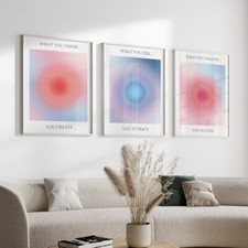 Abstract Gradient Quote Wall Art Prints Posters Bedroom Living Room Pictures