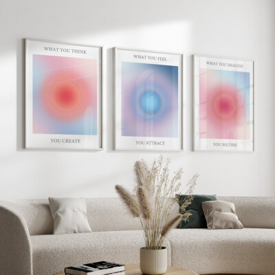 Abstrakt Farbverlauf Zitat Wandbilder Poster Schlafzimmer Wohnzimmer Bilder