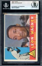 Leon Wagner Beckett BAS Vintage Signed 1960 Topps Autograph