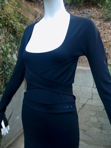 "SELLING SUNSET" AZZEDiNE ALAiA BLACK SEXY CURVE LONG DRESS FR38 US4-6 - Picture 7 of 13