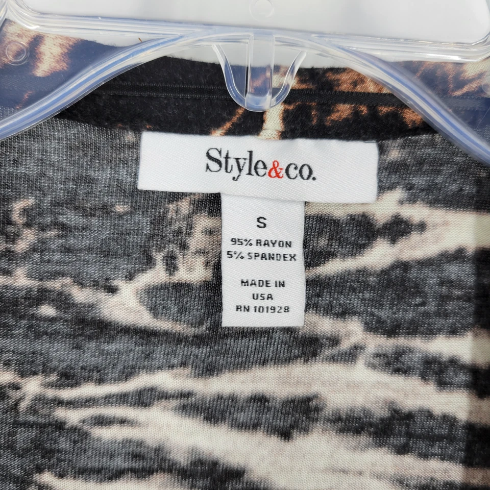 Cárdigan Style & Co Estampado Animal Pequeño Rayón Spandex Foto 2 de 3