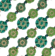 6-inch strand of High-Quality Czech Glass Beads - Table cut designs - CGS234